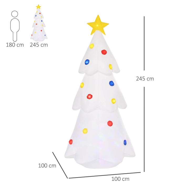 HOMCOM Christmas Tree Inflatable White 100 x 245 cm