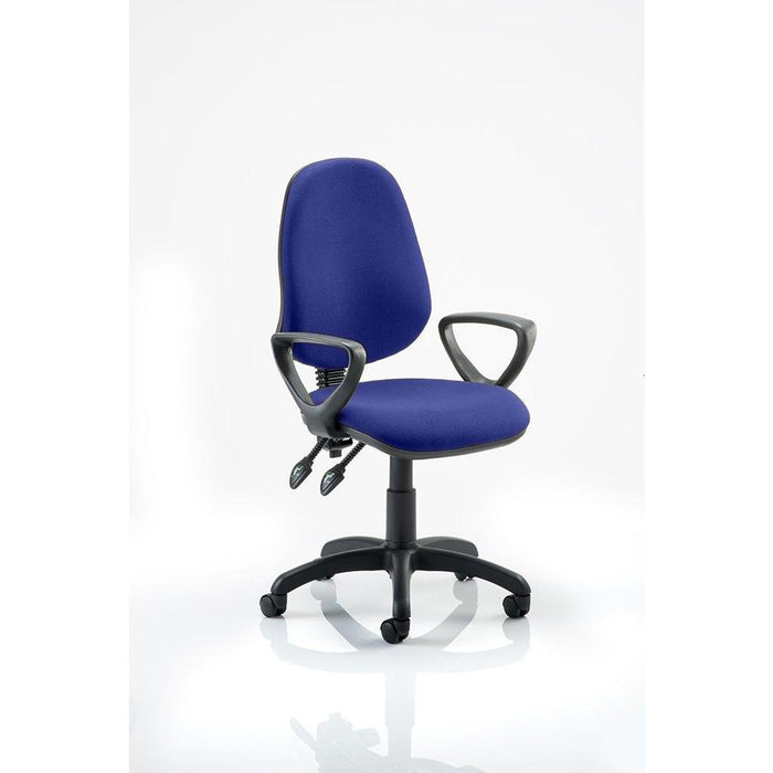 Dynamic Tilt & Lock Task Operator Chair Loop Arms Eclipse Plus ll Maringa Teal Seat High Back