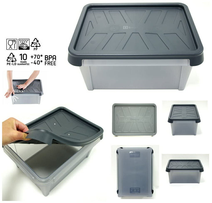 SmartStore Dry Storage Box With Lid 12 L Grey 30 x 40 x 20 cm