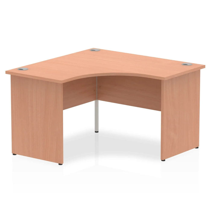 Impulse Corner Office Desk W1200 x D1200 x H730mm Panel End Leg Oak Finish White Frame - TT000129