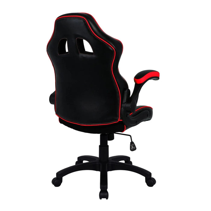 Nautilus Designs Ltd. Executive Ergonomic Gaming Style Office Chair with Folding Arms, Integral Headrest and Lumbar Support Black