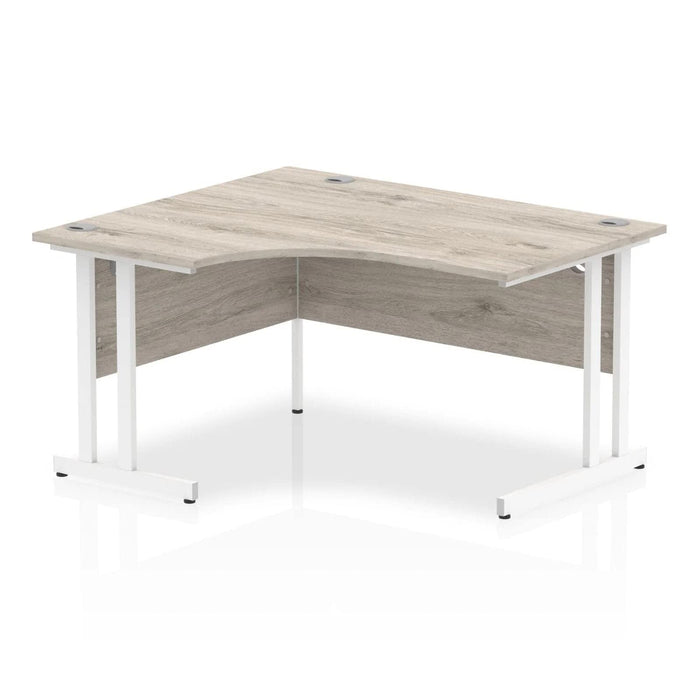 Dynamic Radial Left Hand Crescent Desk Oak MFC Cantilever Leg Grey Frame Impulse 1800/1200 x 600/800 x 730mm