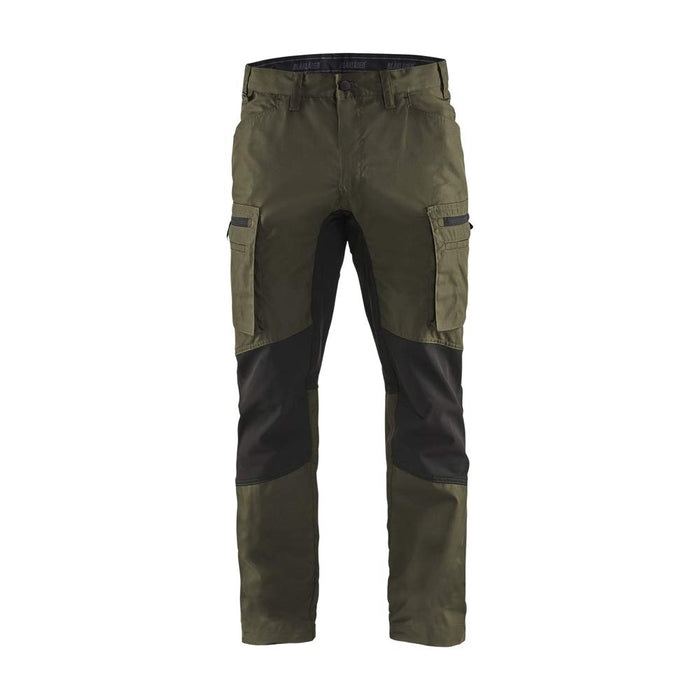 BLÅKLÄDER Trousers 14591845 Cotton, PL (Polyester) Dark Olive Green, Black Size 45S