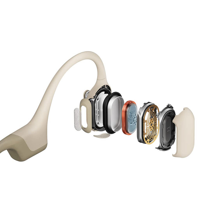 Shokz OpenRun Pro Beige Bone Conduction Bluetooth Neckband Headset