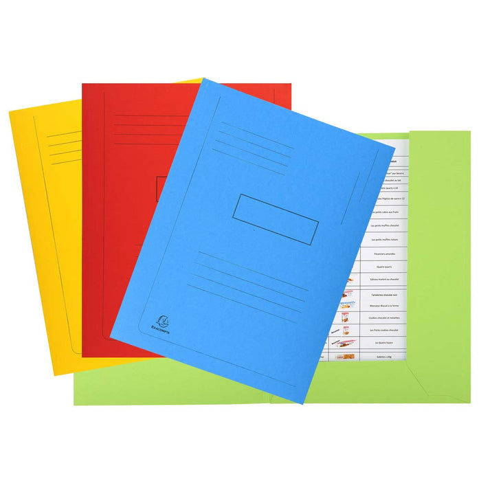 Exacompta 2 Flap Folder 445013E A4 Bright Green Cardboard 24 x 32 cm Pack of 50