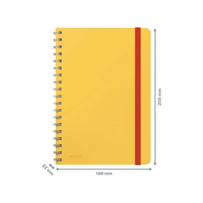 Leitz Cosy B5 Wirebound Notebook 4527 Soft Touch Ruled Yellow 160 Pages