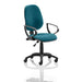 Dynamic Permanent Contact Backrest Task Operator Chair Loop Arms Eclipse I Maringa Teal Seat High Back