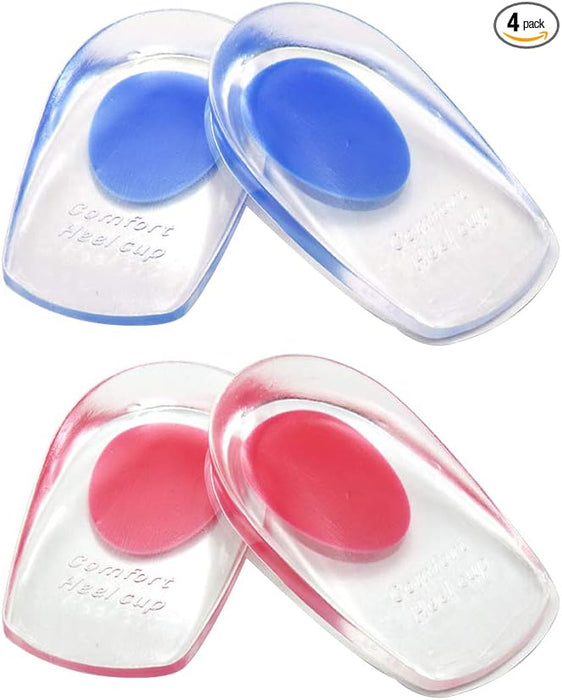 2 Pairs Silicone Gel Heel Cups Heel Support Pads