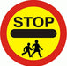 Road Sign Stop Children Aluminium Composite 45 x 45 cm