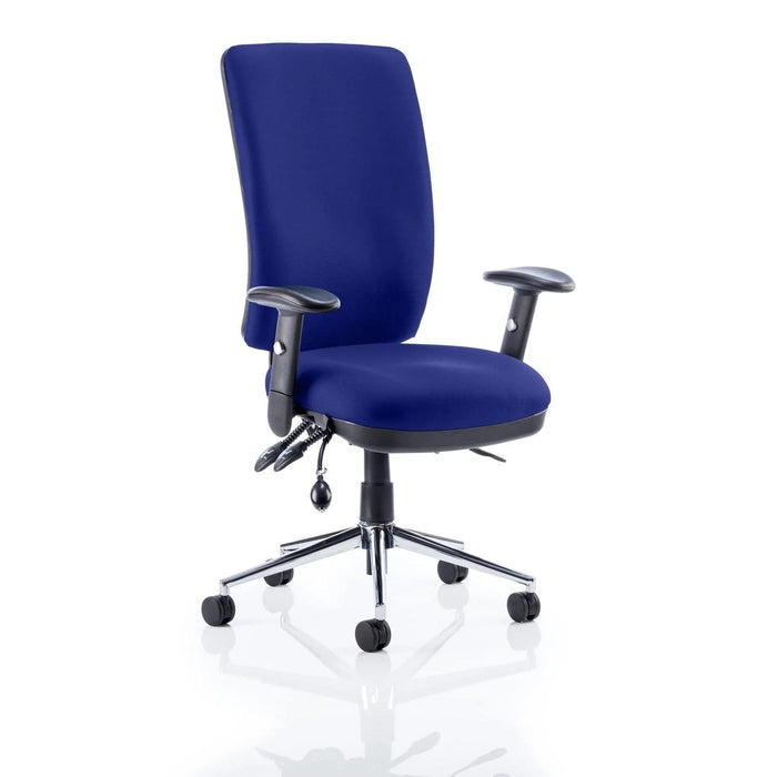 dynamic Triple Lever Ergonomic Office Chair with Adjustable Armrest and Seat Chiro High Back Stevia Blue