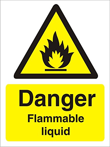 Warning Sign Flammable Liquid Vinyl 20 x 15 cm