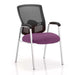 Dynamic Visitor Chair Fixed Armrest Portland Seat Tansy Purple Fabric