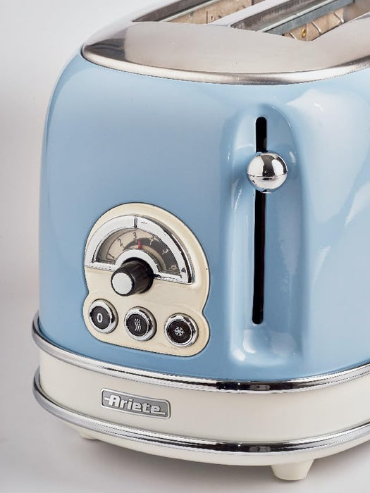 Ariete Toaster 2 Slices Stainless Steel Vintage 810W Blue