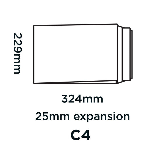 PREMIUM Tear Resistant Gusset Envelopes C4 Peel & Seal 324 x 229 x 25 mm Plain 125 gsm White Pack of 100