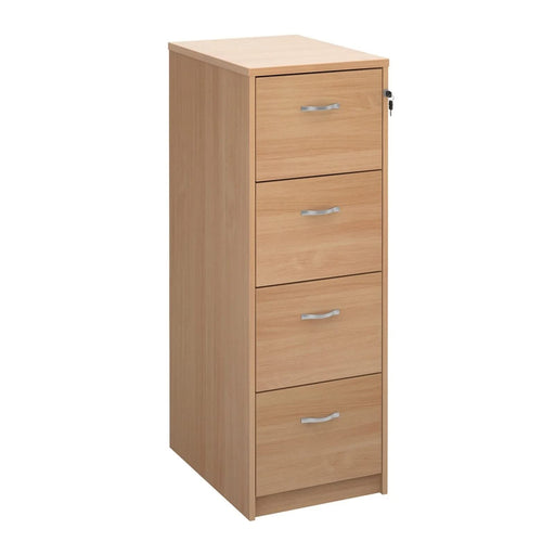 Dams Filing Cabinet with 4 Lockable Drawers Deluxe 480 x 650 x 1360mm Beech