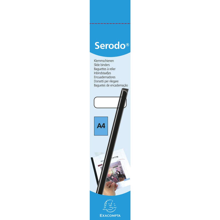 Exacompta Serodo Slide Binders 12mm 129780E A4 Clear PVC 1.2 x 29.7 cm Pack of 25