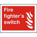 Fire Sign Fire Fighter's Switch Plastic 15 x 20 cm