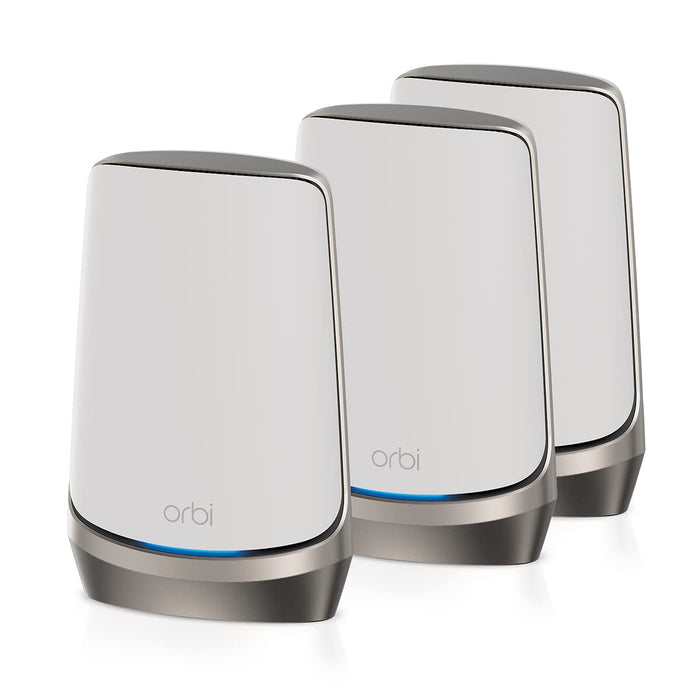 NETGEAR Orbi RBKE963 - Wi-Fi system (router, 2 extenders) - up to 6,500 sq.ft - mesh - 10 GigE, 2.5 GigE - Wi-Fi 6E - Multi-Band