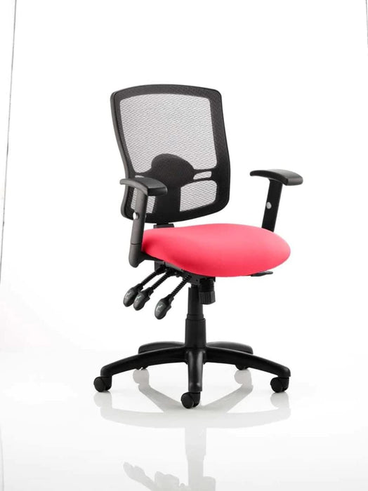 Dynamic Independent Seat & Back Task Operator Chair Height Adjustable Arms Portland III Black Back, Bergamot Cherry Seat Without Headrest Medium Back