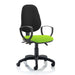 Dynamic Permanent Contact Backrest Task Operator Chair Loop Arms Eclipse Plus III Black Back, Myrrh Green Seat Without Headrest High Back