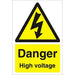 Warning Sign High Voltage Fluted Board 30 x 20 cm