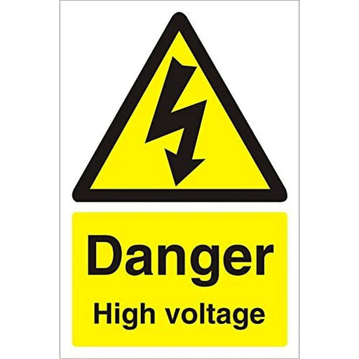 Warning Sign High Voltage PVC 30 x 20 cm