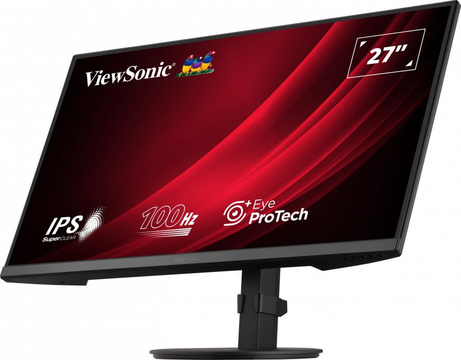 ViewSonic VG2708A - LED monitor - 27" - 1920 x 1080 Full HD (1080p) @ 100 Hz - IPS - 250 cd/m² - 1300:1 - 5 ms - HDMI, VGA, DisplayPort - speakers