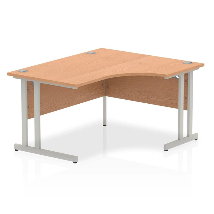 Dynamic Radial Right Hand Crescent Desk Oak MFC Cantilever Leg Grey Frame Impulse 1800/1200 x 600/800 x 730mm