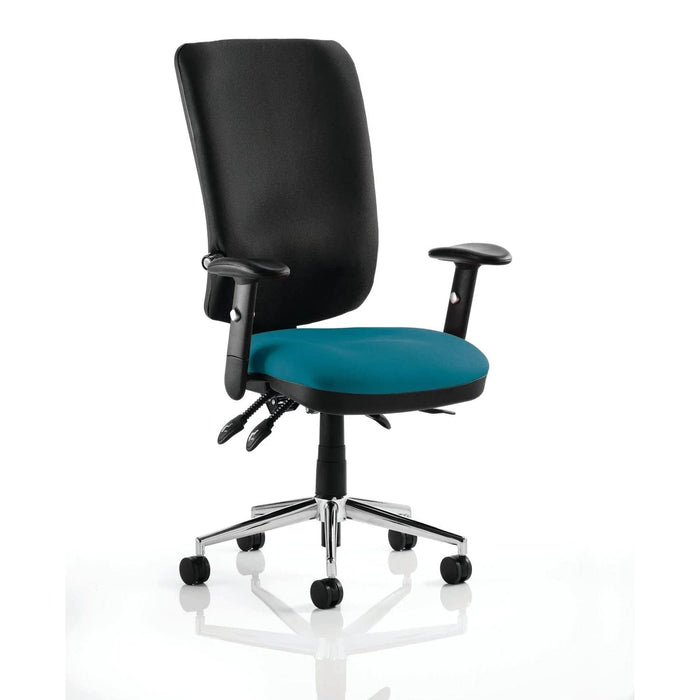 Dynamic Independent Seat & Back Task Operator Chair Folding & Height Adjustable Arms Chiro Without Headrest High Back