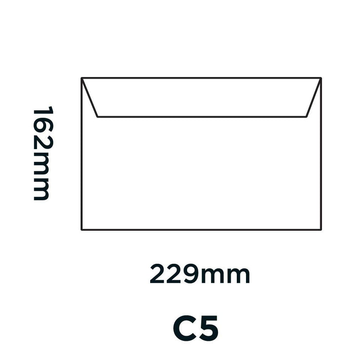 PREMIUM Business Envelopes C5 229 (W) x 162 (H) mm Adhesive Strip White 120 gsm Pack of 500