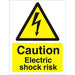 Warning Sign Electric Shock Risk Vinyl 30 x 20 cm