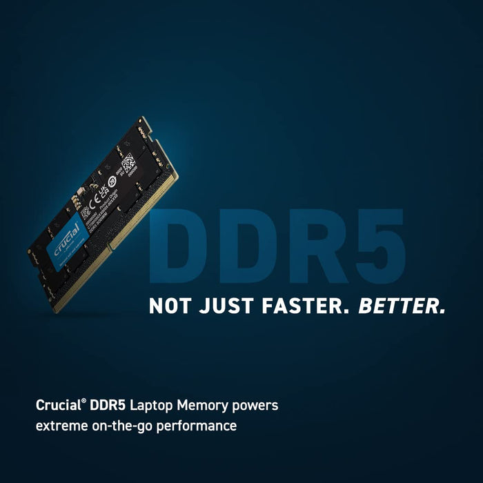 Crucial - DDR5 - kit - 48 GB: 2 x 24 GB - SO-DIMM 262-pin - 5600 MHz / PC5-44800 - CL46 - 1.1 V - on-die ECC - black