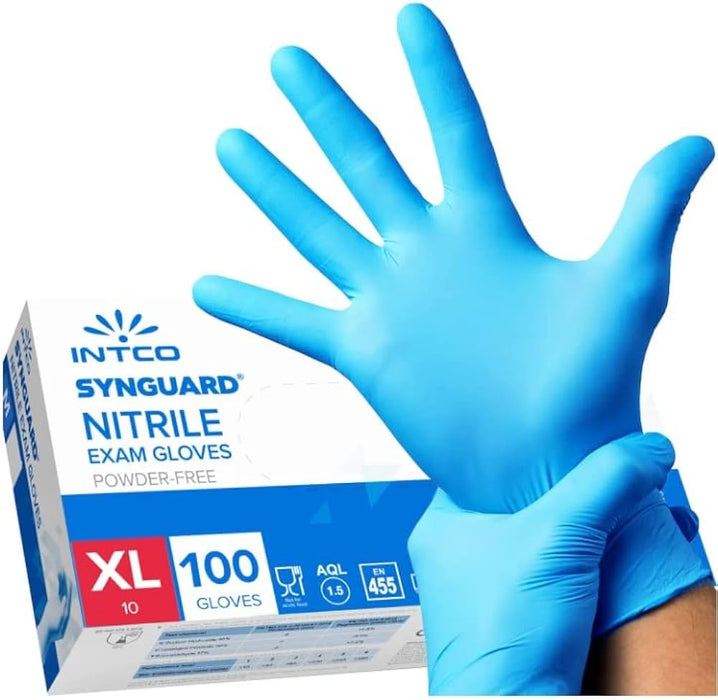 Nitrile Gloves in Size: XL - Disposable Gloves - Box of 100 - Powder Free - Latex Free