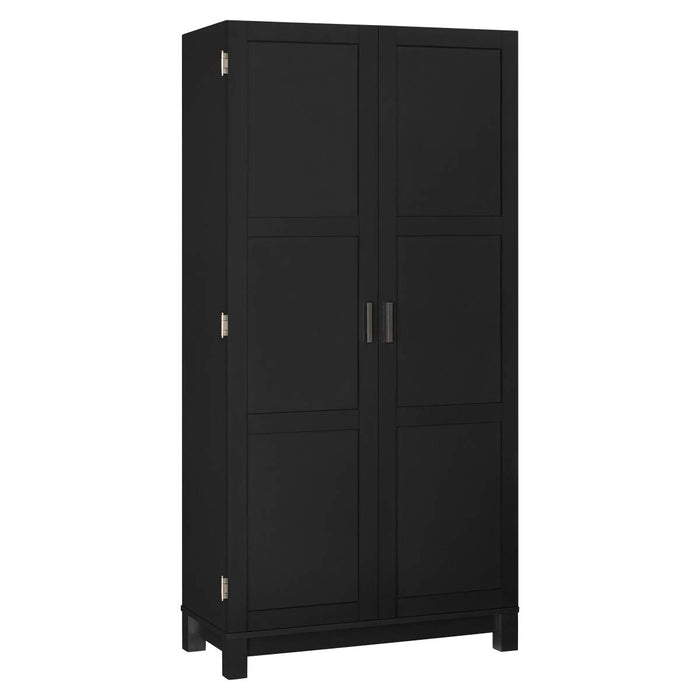 DOREL HOME Carver PB, Paper Wrap; Metal Storage Cabinet Non Lockable 800.00 (W) x 391.00 (D) x 1,631.00 (H) mm Black