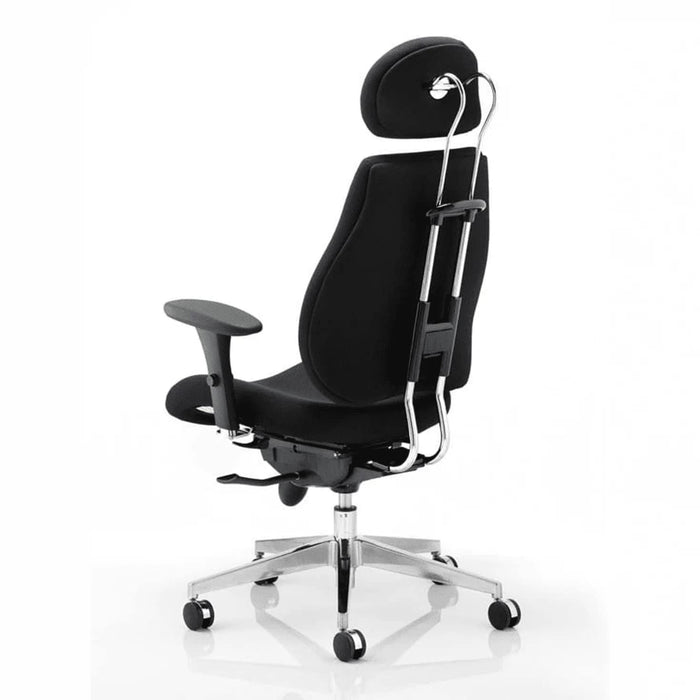 Dynamic Permanent Contact Backrest Posture Chair Removable Arms Chiro Plus Ergo Black Seat Without Headrest High Back