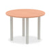 Round Meeting Table Beech MFC Post Legs Silver Impulse 1200 x 1200 x 730mm