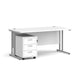 Dams International Straight Desk with 3 Drawer Pedestal SBS316WH 1,600 x 800 x 725 mm