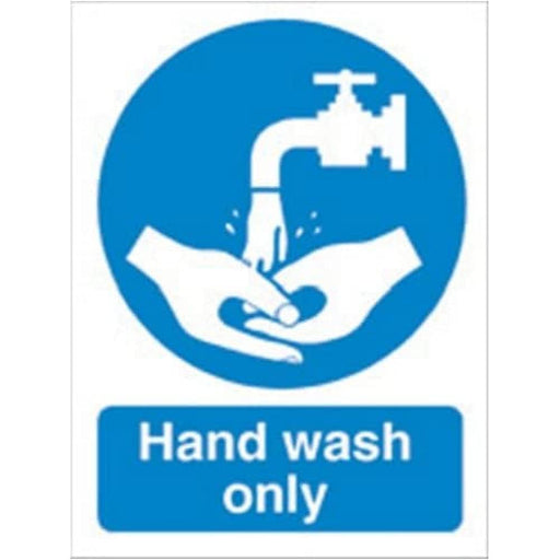 Catering Sign Hand Wash Only Vinyl 20 x 15 cm