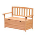 OutSunny Outdoor Storage Bench, Fir Wood, 112Lx58Wx84H cm-Natural Wood Colour