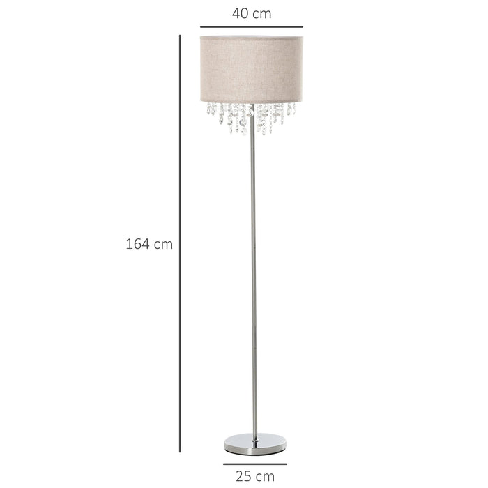 HOMCOM Floor Lamp B31-263 Silver, Cream White