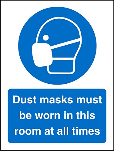 Mandatory Sign Dust Masks vinyl Blue, White 20 x 15 cm