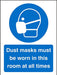 Mandatory Sign Dust Masks vinyl Blue, White 20 x 15 cm