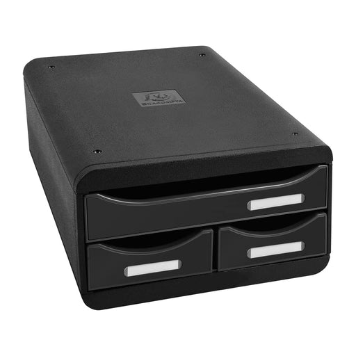 Exacompta Drawer Unit Plastic Glossy Black