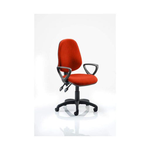 Dynamic Tilt & Lock Task Operator Chair Loop Arms Eclipse Plus II Tabasco Red Seat High Back