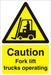 Mandatory Sign Fork Lift Trucks Plastic 60 x 40 cm