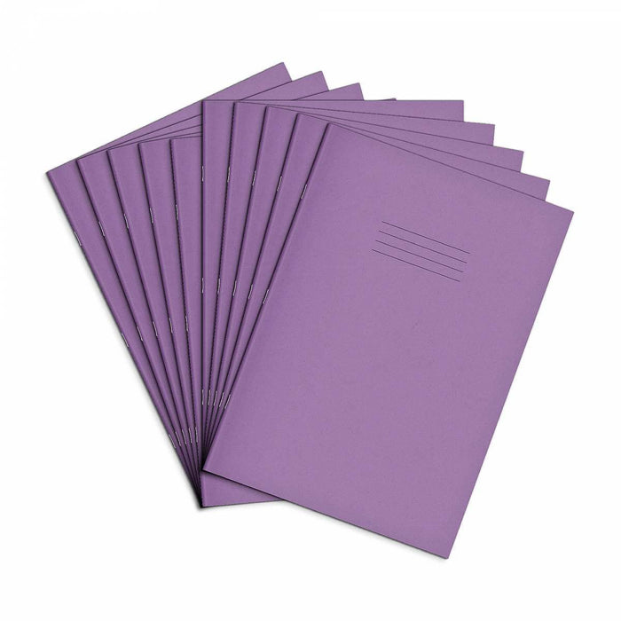 Rhino A4 Exercise Book 48 page Feint Ruled 8mm With Margin Purple (Pack 100) - VEX681-42-8