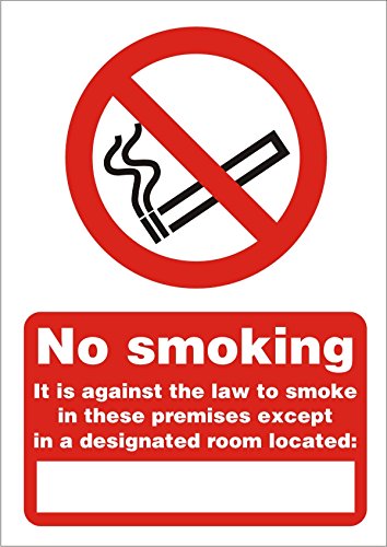 Prohibition Sign Against the Law to Smoke on these Premises Vinyl 21 x 29.7 cm