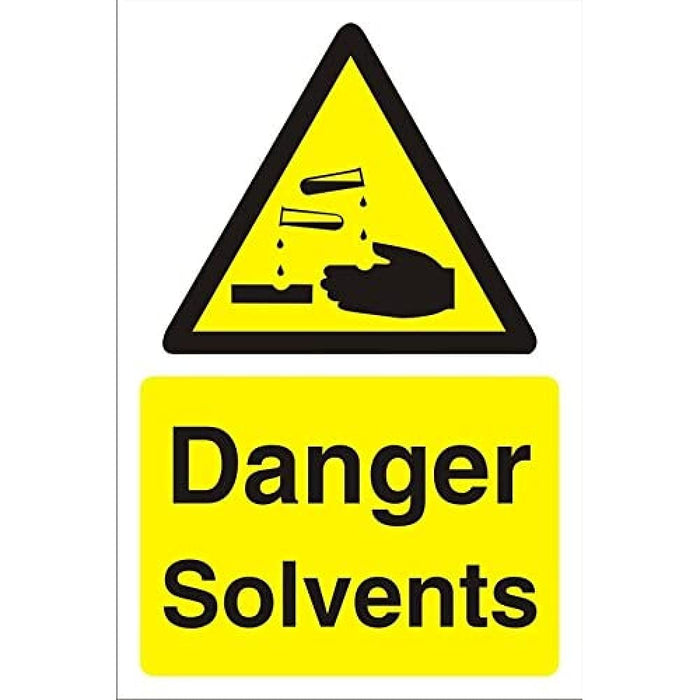 Warning Sign Solvents Fluted Board 60 x 40 cm