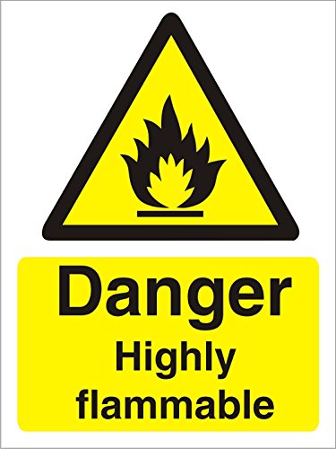 Warning Sign Highly Flammable Vinyl 30 x 20 cm