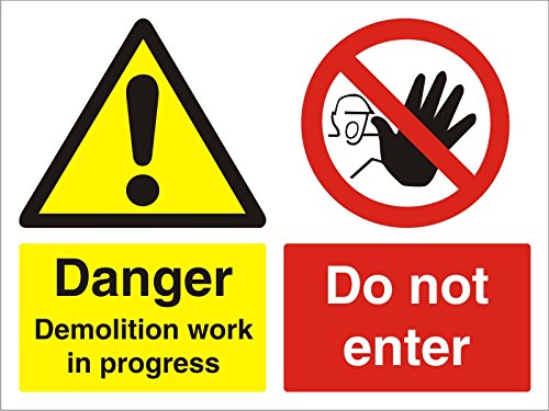 Warning Sign Demolition PVC 30 x 40 cm